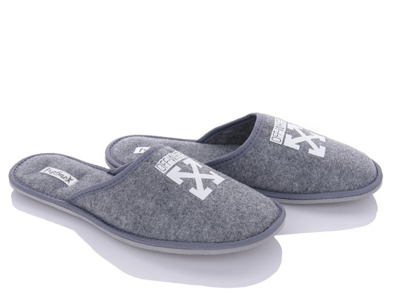 Тапочки чоловічі кімнатні тихий хід Повсть сірий PaGo "OfWhite", тапки домашні Одеса - фото 1