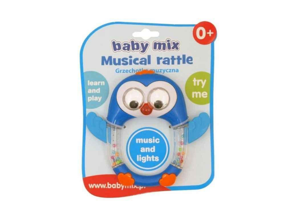 Погремушка голубой пластик музыкальная KP-0693 Пингвин ТМ BABY MIX Киев - изображение 1