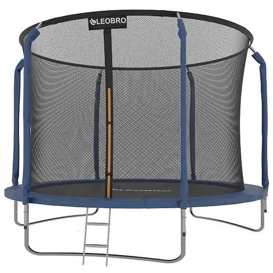 Батут дитячий із внутрішньою захисною сіткою 312 см LEOBRO Premium 10FT BLACK Б6094 Синій Київ