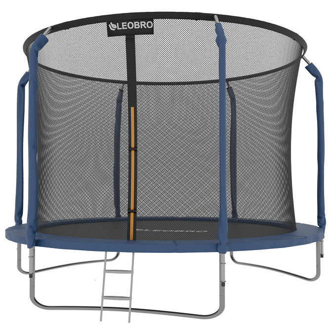 Батут дитячий із внутрішньою захисною сіткою 312 см LEOBRO Premium 10FT BLACK Б6094 Синій Київ - фото 1