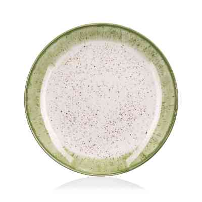 Тарілка Ardesto Siena, 19см, порцеляна, біло-зелений (AR2919SWG) Вінниця