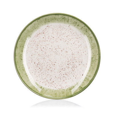 Тарілка Ardesto Siena, 19см, порцеляна, біло-зелений (AR2919SWG) Вінниця - фото 1