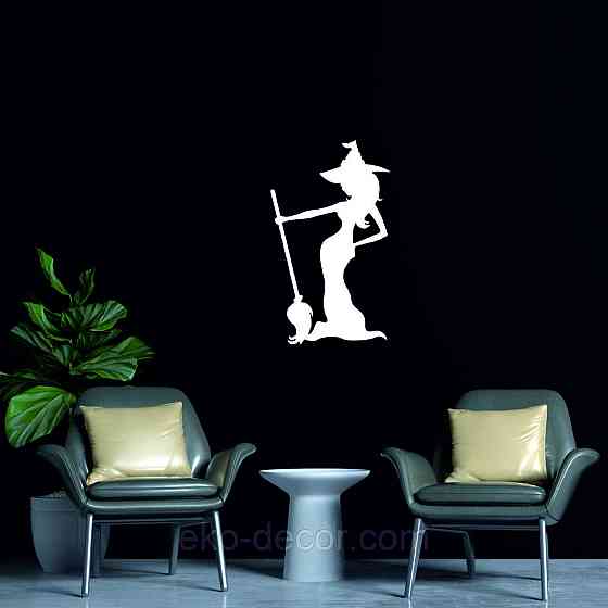 Декоративне настінне Панно «Ведьма», Декор на стіну 90*52 см, Білий Київ