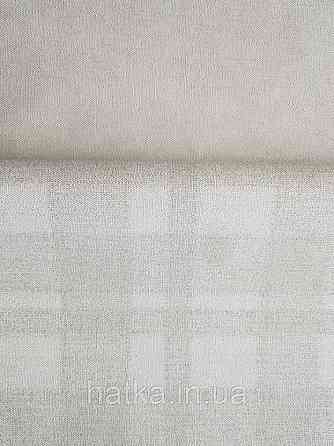 Шпалери вінілові на флізелін гарячого тиснення Marburg Natural vibes метрові клітка під тканина світло сірі Київ