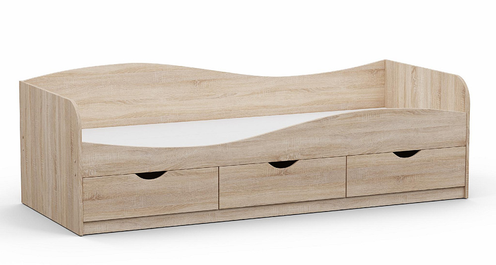 Кровать односпальная L-9, Дуб Сонома, 2030х834х656 Львов - изображение 1