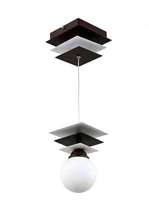 SIRIUS Люстра підвісна металева виробництво Sirius PR 1018/1 коричневий+білий на 1 плафон Коломыя