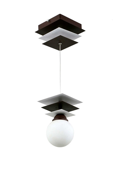 SIRIUS Люстра підвісна металева виробництво Sirius PR 1018/1 коричневий+білий на 1 плафон Коломыя - изображение 1