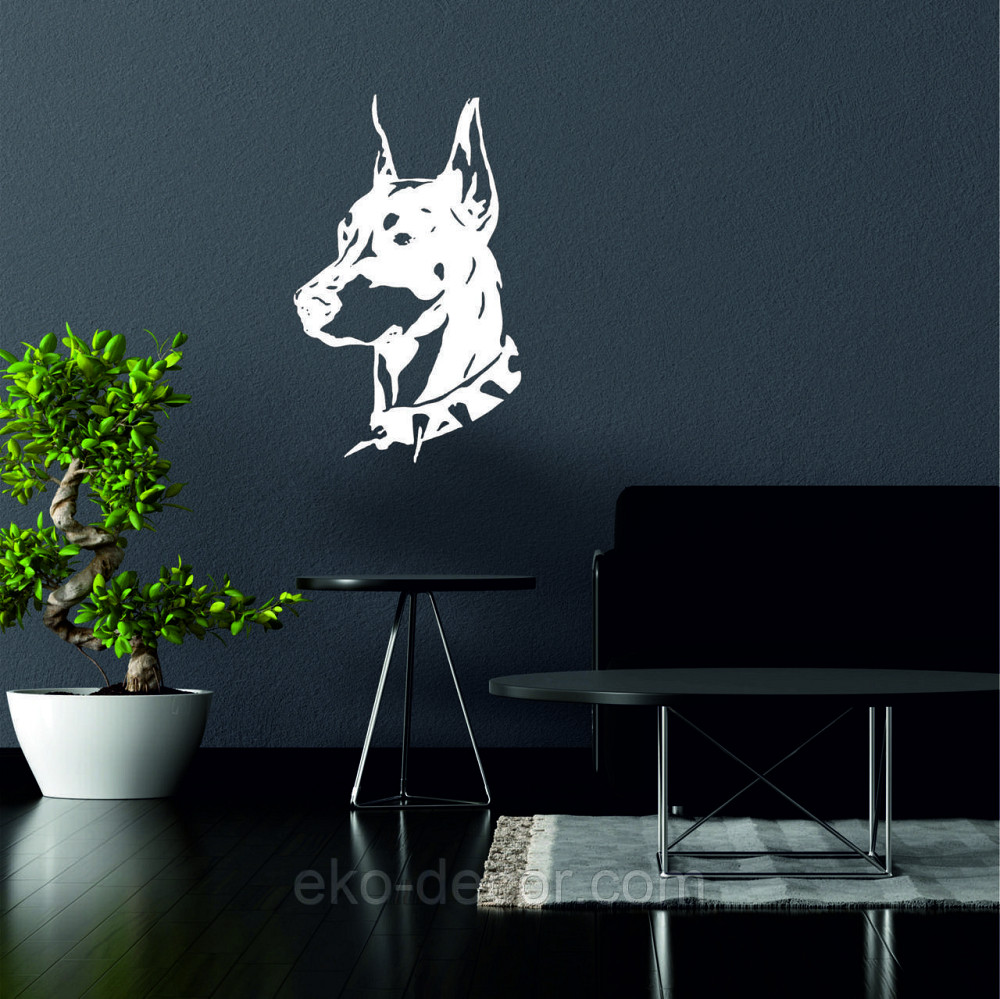 Декоративное настенное Панно «Доберман», Декор на стену 70*43 см, Белый Киев - изображение 2
