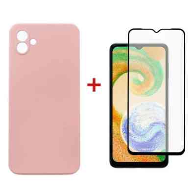 Чехол для мобильного телефона Dengos Samsung Galaxy A04e Case + Glass (Pink) (DG-KM-76) Винница