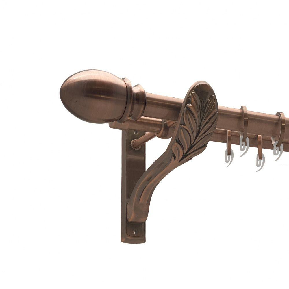 Карниз Orvit Белуно металевий дворядний ретро гладка труба кільце фасонне металеве  Мідь 25\19 мм 160 см (00-00009937) Львів - фото 1