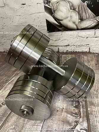 Штанга W-подібна + гантелі металеві 2 по 30 кг Набір 66 кг Гантелі, гирі, штанги та диски набірні Київ