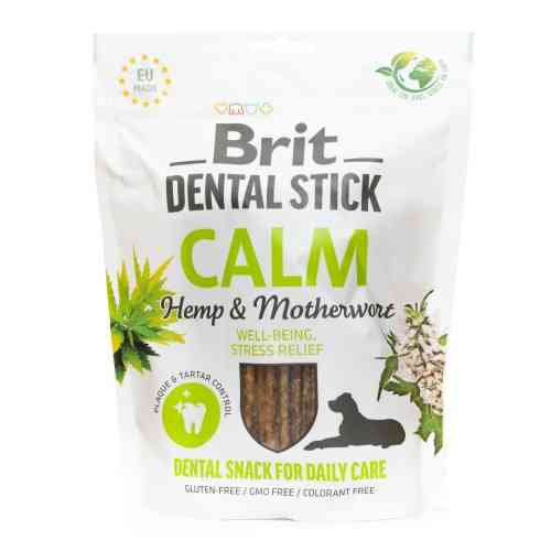 Ласощі Brit Dental Stick Calm для дорослих собак з коноплею та пустирником заспокійливі 7 шт 251 г Київ