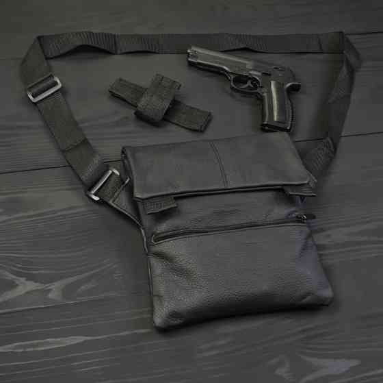 Набір 2В1. Шкіряна сумка з кобурою + ліхтарик професійний SJ-506 POLICE BL-X71-P50 Київ