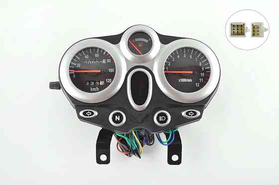 Панель приладів (в зборі) Zongshen, Lifan 125/150 (120км/ч, чорно-срібна, кругла, тахометр) (mod:MY-013) Киев