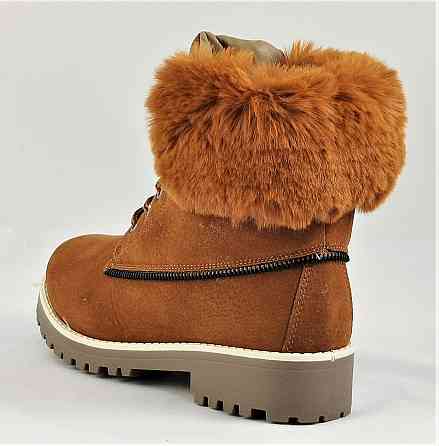 .Зимні напівчоботи Жіночі Коричневі з Хухом Черевики Руді (розміри: 36) - 44-4 Дніпро