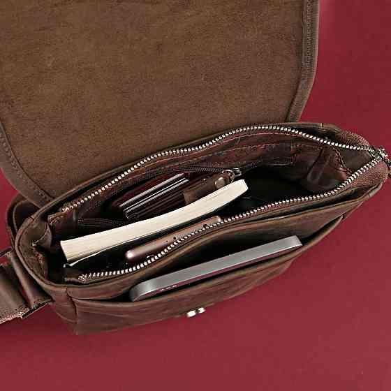 Сумка SHVIGEL 00890 из винтажной кожи Коричневая Киев