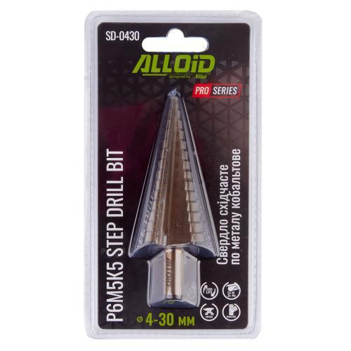 Alloid Pro. Свердло ступеневе по металу кобальтове Р6М5К5, 4-30мм Одеса - фото 4