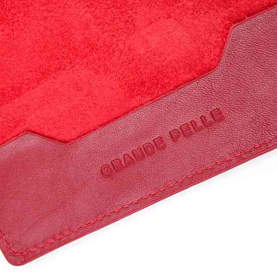 Яркая кожаная обложка на паспорт Карта GRANDE PELLE 16775 Красная Киев