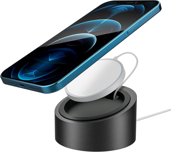 Підставка-тримач STOUCHI для зарядного пристрою Apple MagSafe, алюмінієва настільна підставка для iPhone 12/13/14/15, срібляста Київ