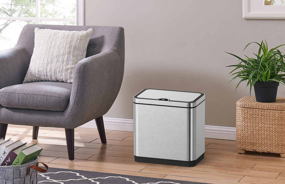 Відро для сміття сенсорне прямокутне Koer TC-020212-02 12 л колір нержавіюча сталь антипалець (KR5584) Чернівці - фото 4