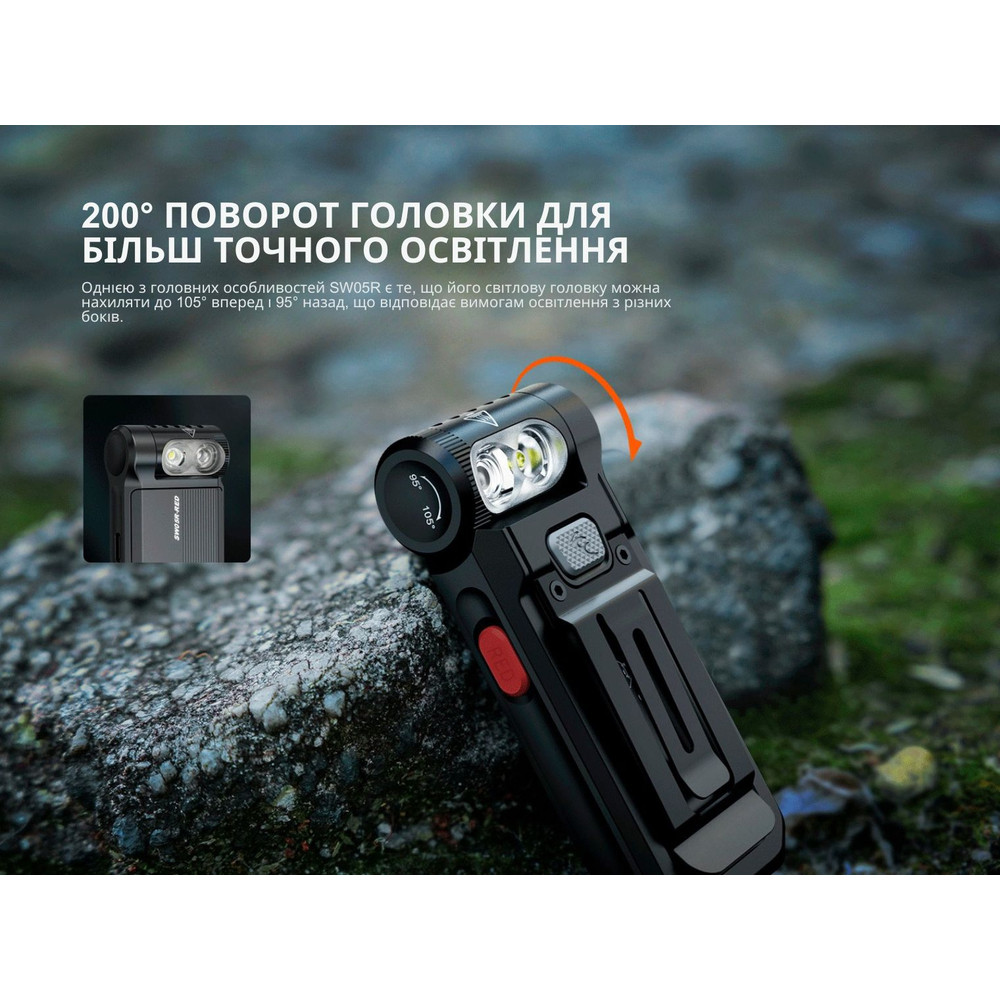 Ліхтар ручний Fenix SW05R-RED LED чорний Київ - фото 11