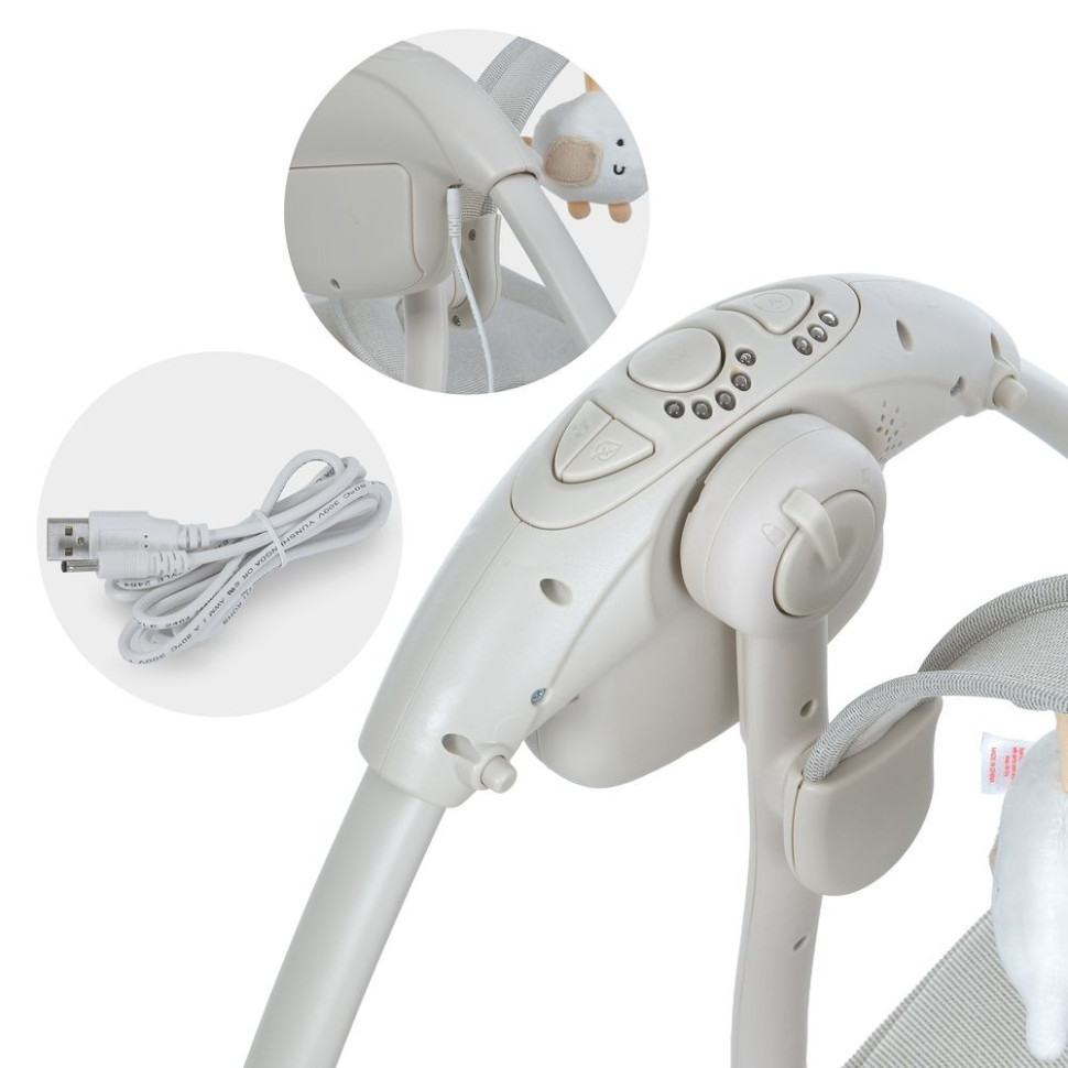 Убаюкивающий центр-шезлонг  6511, 5-ти точечные ремни безопасности Винница - изображение 4