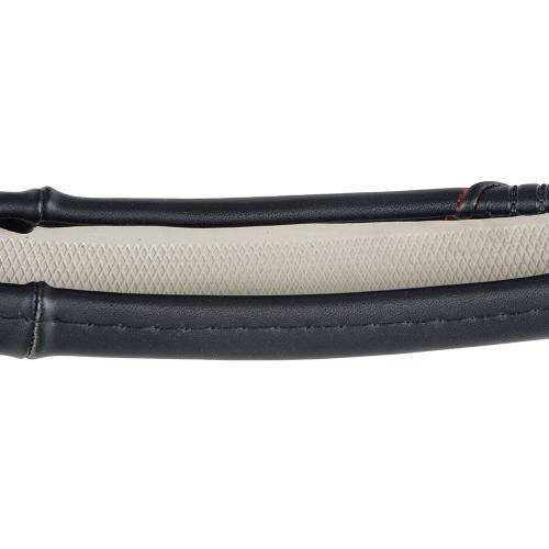 Чохол на кермо VLOD-24LC8 чорний-червоний M шкіра з одним швом Харків - фото 5