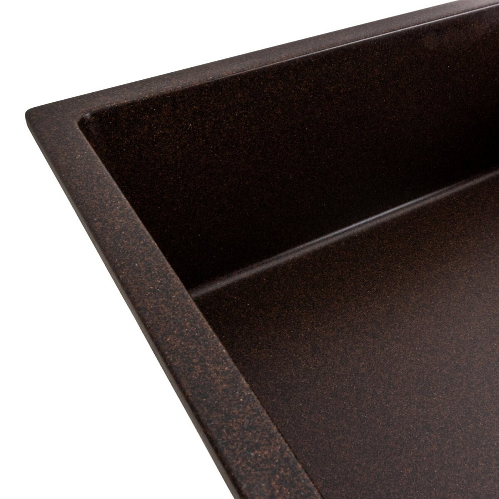 Гранітна мийка для кухні Platinum 8650 DIAMOND матова Шоколад Коломыя - изображение 4