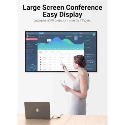 Концентратор Vention USB 3.1 Type-C to HDM/USB 3.0х3//PD 100W 5-in-1 (THFHB) Винница