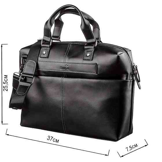 Сумка для ноутбука из гладкой кожи SHVIGEL 11248 Черная Киев