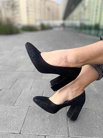 Nivelle Туфлі жіночі NIVELLE чорний/срібні натуральна замша каблук 9 см (1592/8051-8045) Коломыя