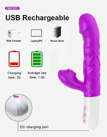 Вибромассажер SiliconeTongue Vibrator, USB 10 Function Sex Aura Киев