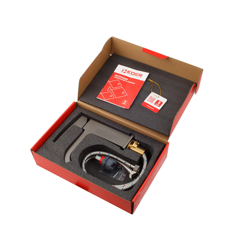Змішувач для умивальника KOER KB-10037-07 (Колір графіт) (KR5999)   ( 25352 ) Харків - фото 5