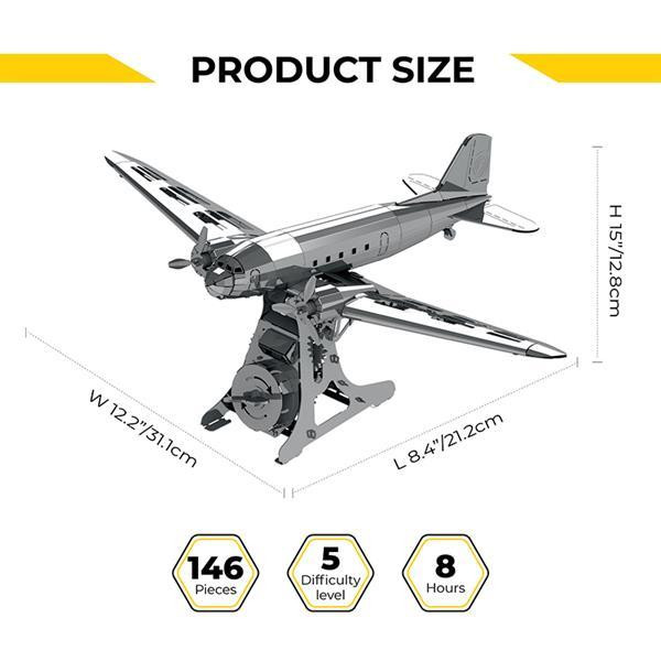 Колекційна модель-конструктор Metal Time Remarkable Douglas Літак DC-3 механічний (MT057) Харків - фото 16