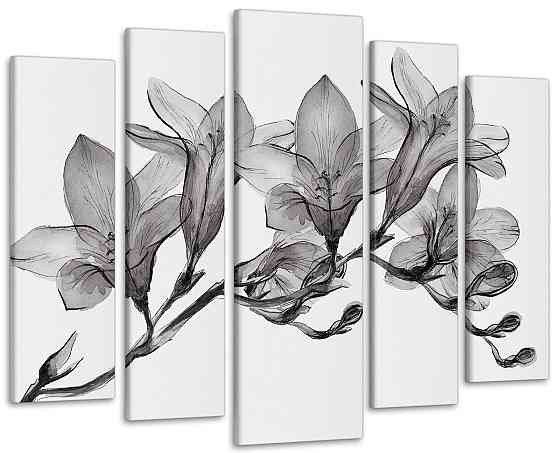 Модульна картина у вітальню / спальню Абстракція Квіти Art-431_5 ( 80х118см ) Київ