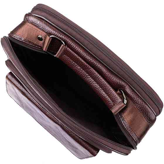 Чоловіча сумка з ручкою для перенесення в руці з натуральної шкіри Коричневий (Vintage) Київ