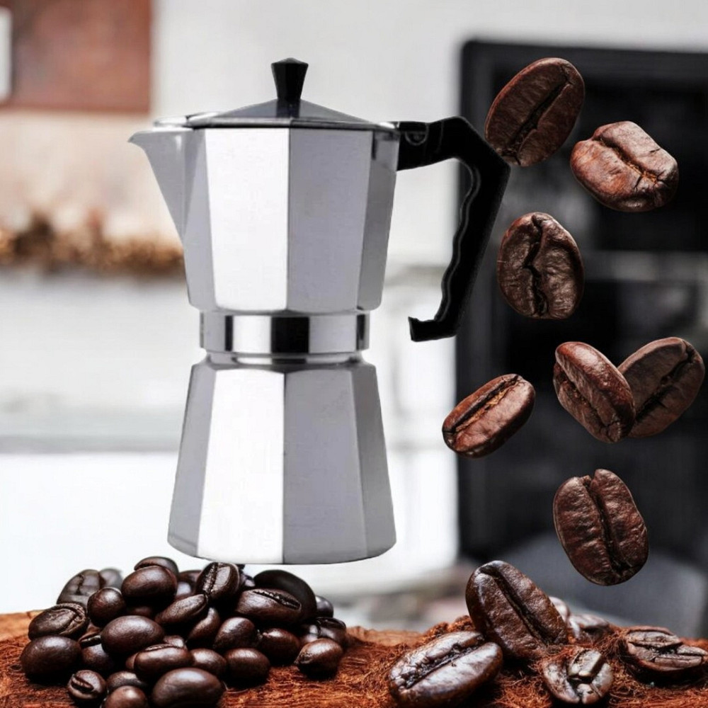 Кофеварка гейзерная Unique UN-1912 алюминиевая  270 мл Одесса - изображение 1