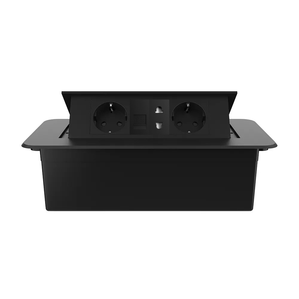 LIVOLO Меблева розетка потрійна LIVOLO чорна, вбудована у стільницю для офісу/конференц-залу/ку Київ - фото 8