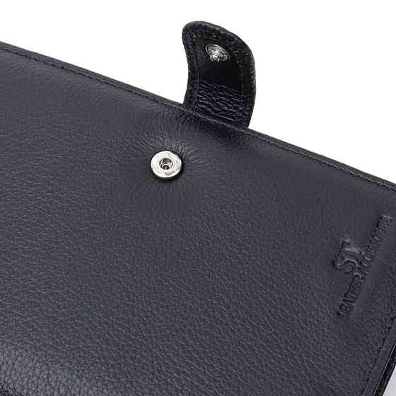 Универсальный мужской бумажник для денег и документов из натуральной кожи ST Leather 22735 Черный Киев