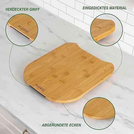 Доска скользящая PUERSI TMG-P-2 бамбуковая для Thermomix TM6 TM5 с колесами вращающаяся для подачи закусок и Киев