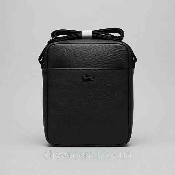 Чоловіча брендова барсетка, сумка Lacoste (2216-2) чорна Київ