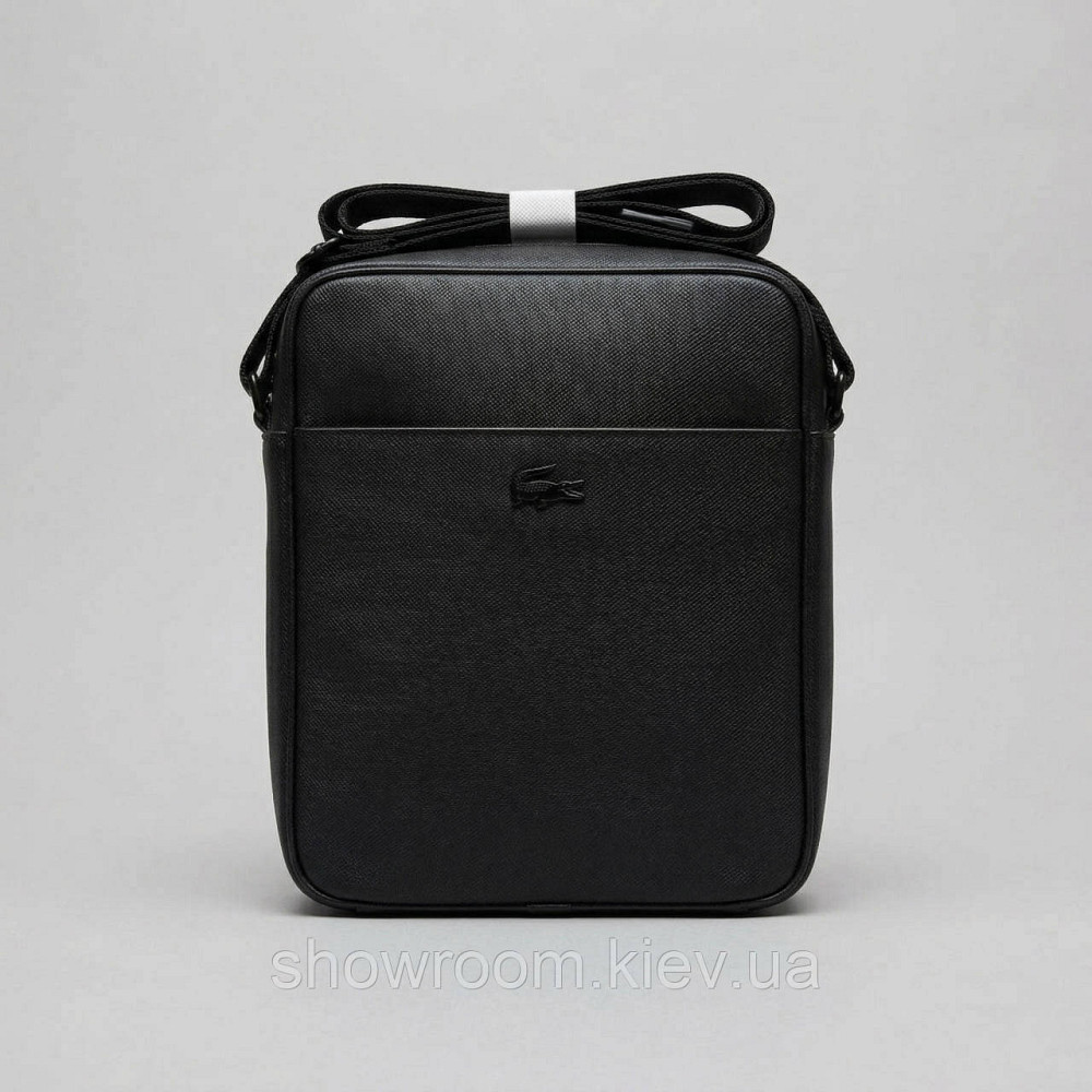 Чоловіча брендова барсетка, сумка Lacoste (2216-2) чорна Київ - фото 4