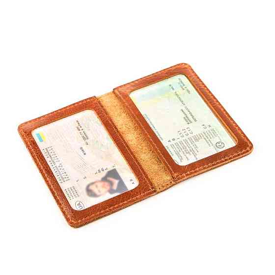 Обложка для удостоверения кожanая Рыжая (SHVIGEL) Киев