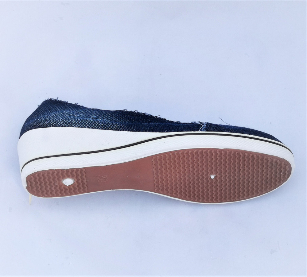 . Жіночі Мокасини Балетки на Танкетці Джинсові Сині (розміри: 36,37,38,39,40) Дніпро - фото 7