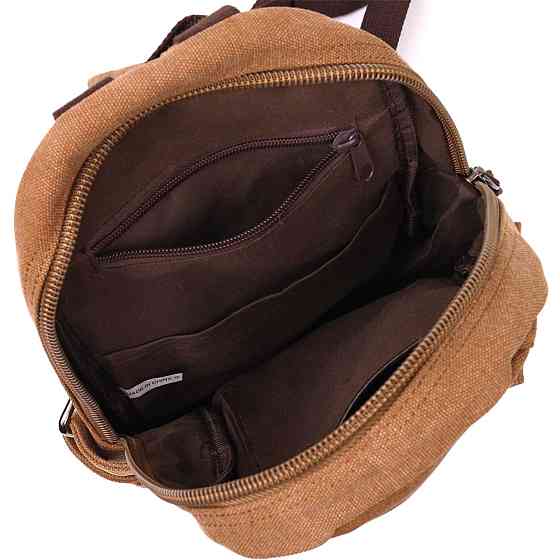 Місткий текстильний рюкзак у стилі мілітарі Vintagе 22180 Коричневий Київ