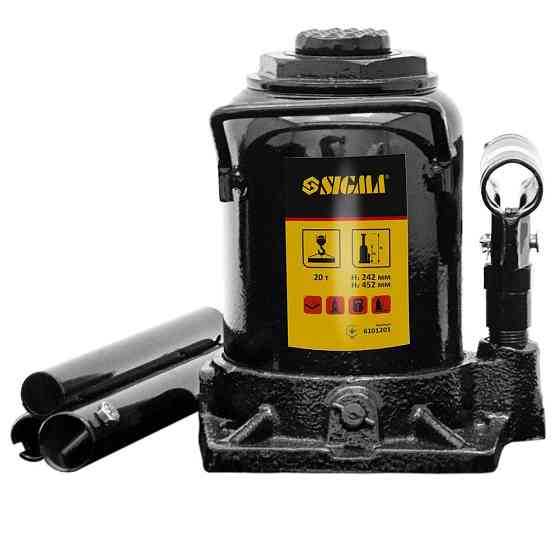 Домкрат гідравлічний пляшковий низькопрофільний 20 т H 185-355 мм SIGMA (6101211) Київ