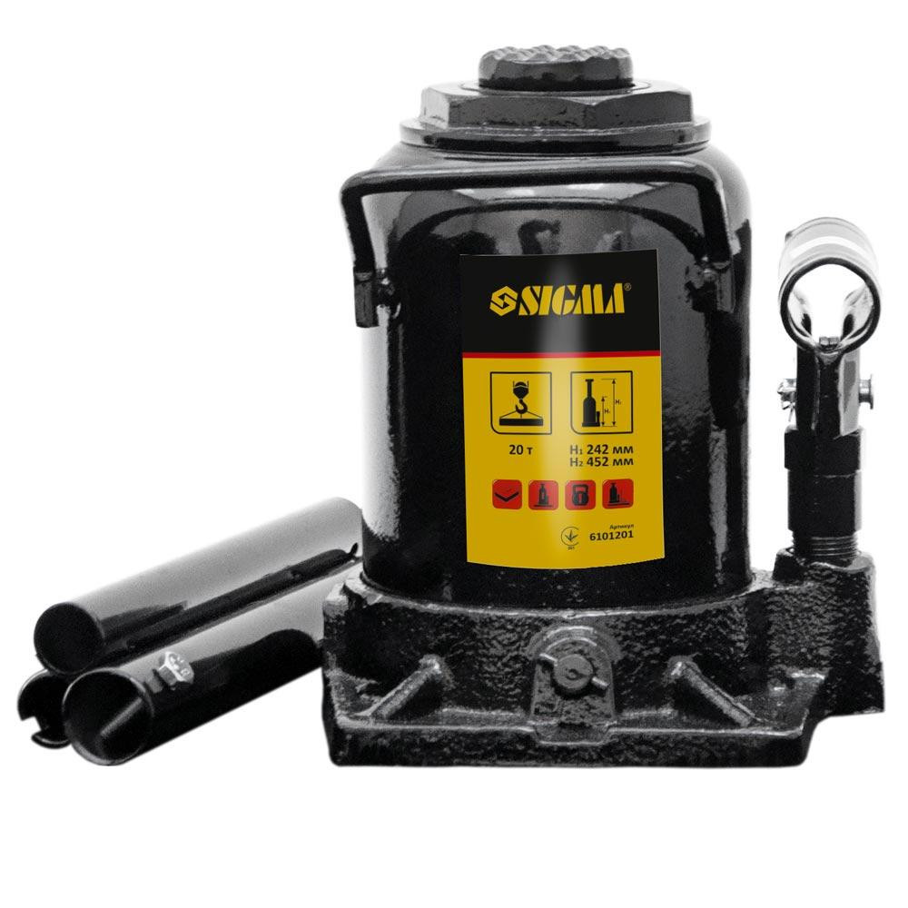 Домкрат гідравлічний пляшковий низькопрофільний 20 т H 185-355 мм SIGMA (6101211) Київ - фото 2
