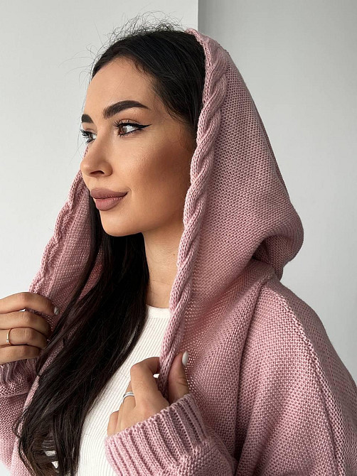 Женский модный вязаный кардиган с капюшоном. 44-54р. Киев - изображение 8