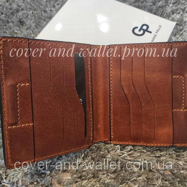 Вінтажний коричневий гаманець ручної роботи на магнітах з монетницею Grande Pelle Lettera Київ - фото 3