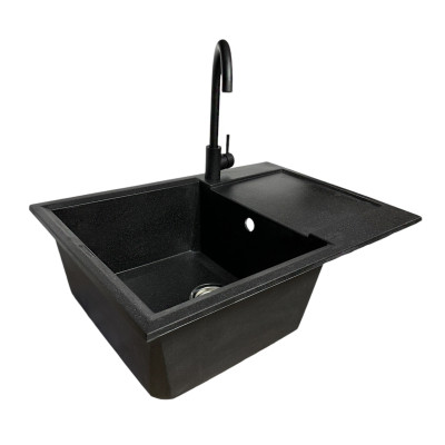 Мойка кухонная Adamant Horizon Medium чорний + змішувач (4824296104403) Винница - изображение 1